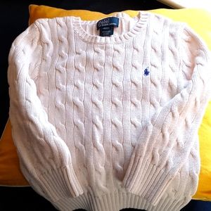 4T Polo by Ralph Lauren Cable knit sweater (unisex) cream w/ small blue pony